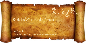 Koblász Áron névjegykártya