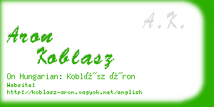 aron koblasz business card